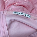 Lucy in the Sky  Sequin Side Ruched Strapless Dress in Pink size large NWT Photo 4