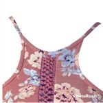 Ambrielle Floral Peach Halter Swim Top XL Braided Front Padded Cups Orange Photo 2