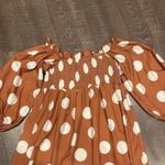 Amazing dress Smck chest ruffle polkadot midi Brown Size M Photo 2