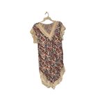 Vintage 90s cream w/ purple & pink Floral Lace Trim night gown / dress Red Size XL Photo 5