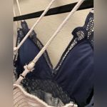 La Miel Navy Tie Dye Top With Lace Detail. Size L Photo 7