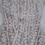 Show Me Your Mumu  Ivory Lace Champagne Ruffle BOHO Dress Wedding Cap Sleeve SZ S Photo 3