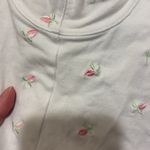 Victoria's Secret Vintage  Teddy Small 34B White Cotton Embroidered Pink Rose Buds Photo 3