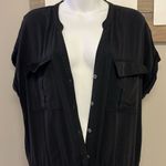 Old Navy Black Step-In Button Down One Piece Romper with Elastic Waistband-Large Photo 5