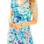 Lilly Pulitzer Tideline Dress Sparkling Blue Hey Bay Bay Size Medium Photo 0