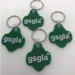 New Girl Scouts Keychain Lot Of 4 Trefoil Green Rubber GSGLA Leader Volunteers Photo 0