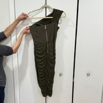 Rare London  Olive Green Midi Dress - Size 6 Photo 3