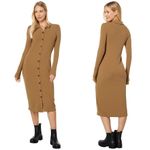 Madewell 💕💕 Long Sleeve Button-Front Midi Shirtdress ~ Kraft Brown XXS NWT Photo 4
