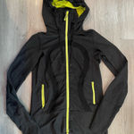 Lululemon Scuba Zip Up Hoodie Gray and Lime Green ~ Size 6 Photo 0