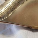 Carlo Pazolini Gold Metallic Leather Wedge Curved Heels Pumps Shoes 38, 7.5 USA Size undefined Photo 4