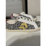 White Raven Shoes Womens 10 Casual Sneakers Leopard Glitter Silver Faux Leather Photo 3