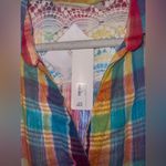 Soft Surroundings NWT Soft Surrounding Kona Shores Gauze plaid button detail shirt large Photo 3