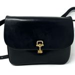CELINE Vintage Horse Carriage Bag – Black Leather Crossbody - Gold Logo Hardware Photo 0