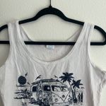 Puerto Vallarta Mexico Tank Top White Beach VW Bus Graphic Surf Palm Tree Size L Photo 5