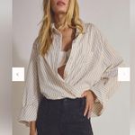 Free People NWOT Sabine Striped Articulated Shirt Photo 3
