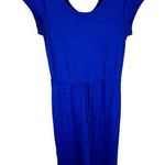 Talbots T By Royal Blue Cap Sleeve Scoop Neck Knit Maxi Dress Pockets Size S Photo 0