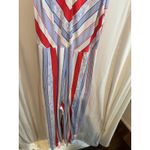 EXPRESS  Small Red White Blue‎ Striped Jumpsuit Sleeveless Casual Summer Romper Photo 2