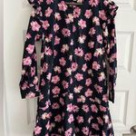 Free Assembly Long Sleeve Floral Dress Navy Blue Pink Size M Photo 0