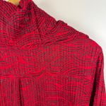 Multiples Textured Button Front Jacket Medium Red Boho Artsy Retro Layering Photo 3