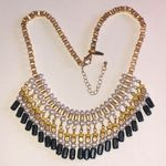 Ny Collection NY Brand Elegant Gold Tone Black and Yellow Beaded Boho Statement Necklace Photo 5