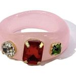 NEW That’s Hot Ring In Regal Pink. Acrylic Resin Ring Baby Pink Gemstones ~sz 7 Photo 0