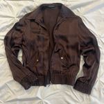 100% silk blacky Dress Brown Jacket Size M Photo 1