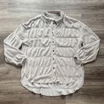 Free People  Gray Velvet Button Down Shirt Size Small My Best Top Oversized Photo 0