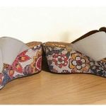 Born Curstyn White Leather Floral Mosaic Platform Wedge Mule Shoe Size 8M Women Photo 1