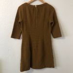 Boden Crewneck 3/4 Sleeve Mustard Brown Dress Photo 3