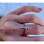 Boutique NEW Women's Bezel Set Simulated Diamond Platinum-Plated S925‎ Band Ring, Size 7 Photo 3