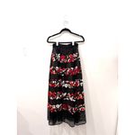 Sachin + Babi Milton Striped Eyelet Floral Midi Ball Skirt Black/Red Women's S Photo 2