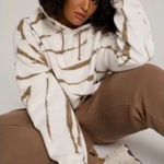 Good American Cool Crop Hoodie In Putty Tie Dye Size XXL Photo 0