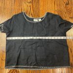 Rachel Zoe Black crop top with white stitching #croptop 100% linen Photo 2