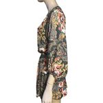 Free People  Size XS Dark Green Mauve Blue White Floral Print High Plains Dress Photo 3