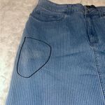 Lee blue white pinstripe mid rise denim mini skirt woman’s size 16 Photo 10