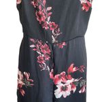 Wild Fable  Women Jumpsuit M Black Floral Flare Leg Back Zip Boho Tropical Beachy Photo 6