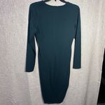 EXPRESS  long sleeve bodycon dress- dark green size medium Photo 5