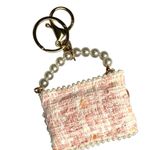 Source Unknown Boucle plaid pearl rose‎ bag charm Photo 1