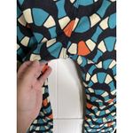 LuLaRoe  Womens Leggings Sz TC Snakey Waves Teal Cream Orange Stained‎ Glass Photo 3