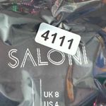 Saloni Dress Metallic Silk Blend Ruffle Tiered Long Sleeve UK 8 US 4 READ‎ Black Photo 9