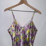 Floral Butter Yellow and Lavender Satin Nightgown Slip Dress Lingerie Chemise Purple Size undefined Photo 4