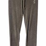 Juicy Couture Size Small Grey Velour Slim Leg Pull On Track Pant Photo 0
