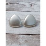 Vintage Clip On Earrings Large Triangular Shape Pearlescent Photo 1