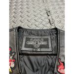 Vintage‎ Leather Gallery Patchwork Betty Boop Biker Vest Black Leather Moto Med Photo 2