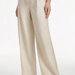 NWT High Waisted Relaxed Fit Wide Leg Dress Pants COMMENSE SMALL Beige Tan Photo 0