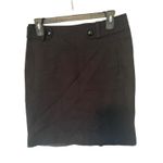 Banana Republic Women Black Knee Length Pencil Skirt Size 4 lined cotton/wool Photo 0