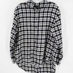 Madewell Black & White Gingham Button Front Flannel Photo 0