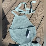 American Eagle NWT Wide Leg Green Blue Jumper small cutout halter boho Photo 8