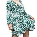 Free People  Rebecca Floral Printed Ruffle Long Sleeve Flowy Mini Dress Small Photo 0