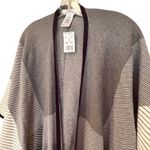 Foxcroft NYC Geometric Poncho Wrap Ruana Womens One Size Charcoal Preppy Classic Gray Photo 1